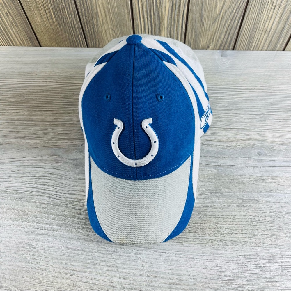 Reebok Mens NFL Indianapolis Colts Hat Cap Stretch Fitted One Size Blue White